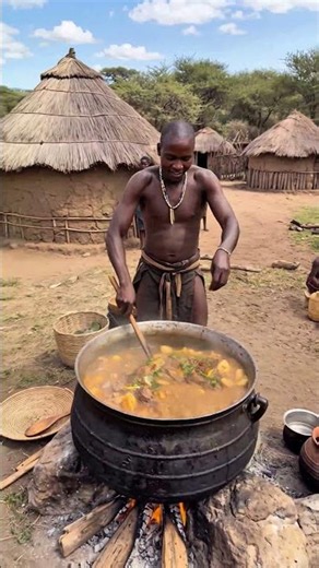 Sandawe Tribe Giant Eland Stew | Traditional African Village Cooking