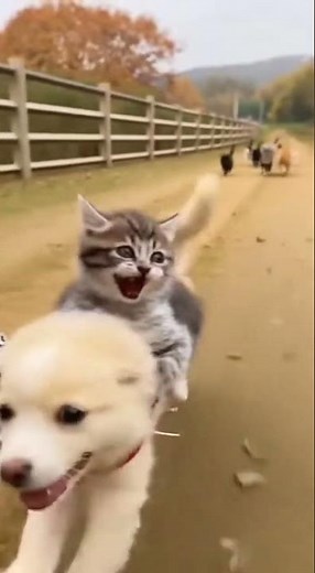 Cat Rides Dog While Being Chased by Cats and Dogs | Funniest Animal Chase Ever!