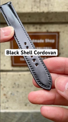 【JLC HandMade】 ブラック コードバン革 交換ベルト 腕時計ベルト 完全手作り#jlchandmade #leatherwatchstrap #shellcordovan