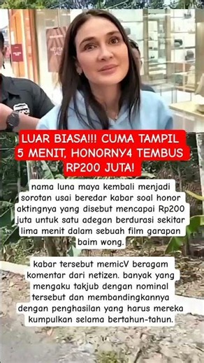LUAR BIASA!!! CUMA TAMPIL 5 MENIT, HONORNYA TEMBUS RP200 JT #lunamayayaterbaru #beritaartis #artist