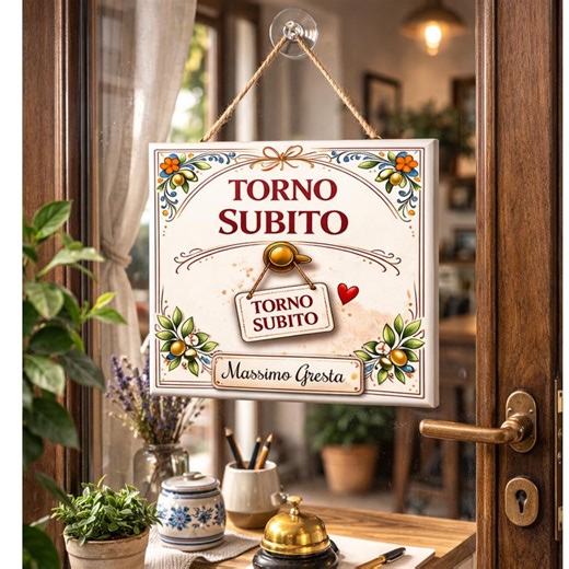 Personalized “be Back Soon” Ceramic Tile 15 X 15 Cm – Shop, Office, and Home Sign – Elegant Interior Sign With Name P3 - Etsy