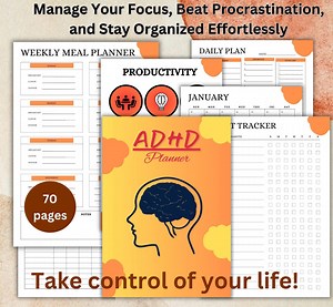 ADHD Digital Planner Printable, ADHD Monthly Planner and Tracker, Savings Tracker, Budget Tracker, Time Management Planner, Schedule Tracker - Etsy UK