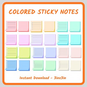 Class Information & Colored Sticky Notes Clip Art | Post-It Memo Notes for Class