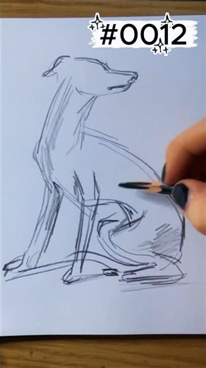 #0012 Sketch Marathon: Part 4 | How to draw a dog | Minimalist Greyhound Sketch