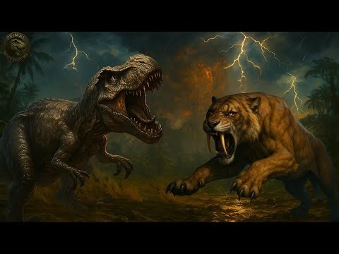 Legendary Battle: T-Rex vs. Saber-Toothed Tiger PrimalBehemoths