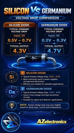 Silicon vs Germanium Diode Voltage Drop Comparison | Forward Voltage Explained