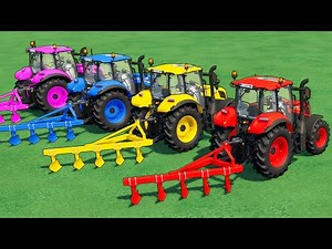 Tractor Showdown: New Holland Tractors Battle it Out in Colorful Plow Work! 🚜 | Farming Simulator 22