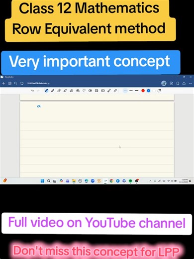 Class 12 Solving system of linear equations using row equivalent method Don't miss this video for the exams Very important concept for LPP #exam #neb #class12 #math #mathematics