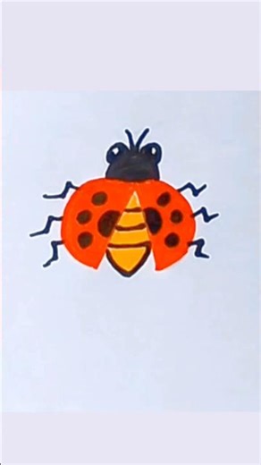 Easy LadyBug Drawing #drawing #drawing4kids #easydrawing