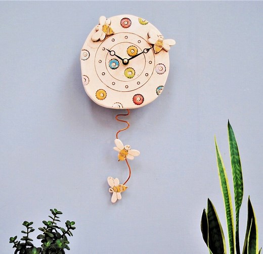 Handmade Ceramic Bee Clock: Quirky Mantel Clock for Kids - Etsy UK