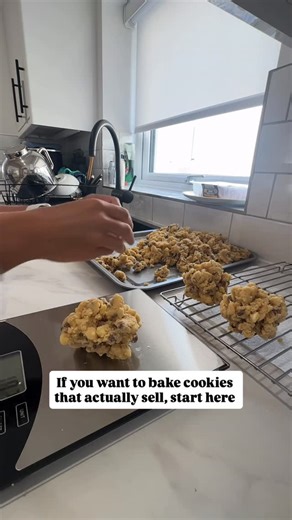 Molly | Baker | Recipes & Guides on Instagram: "⭐️Use a recipe/method that lets you keep a supply in your freezer so you can bake whenever needed. That way you can capitalise on large or last-minute orders and give customers the option of mixed-flavour boxes (because nobody wants a box full of the same thing) ⭐️Use flavours people recognise — but make them your own. For example, everybody loves Biscoff (I hope), so as soon as they see a Biscoff cookie on your menu, they’ll be interested because 