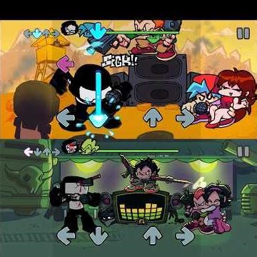 FNF stress both versions side by side #fnf #mobilegame #blueboy734