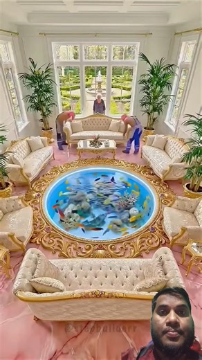 THIS FLOOR IS CRAZY 😱 Luxury Marble Pink Ocean Aquarium Epoxy Floor! #epoxy #shorts #timelapse