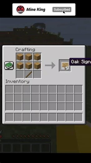 How to make Oak Sign in Minecraft #minecraft #gaming #minecraftshorts #trending #viral #blockcraft