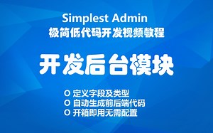 不写代码开发后台模块-极简低代码开发视频教程