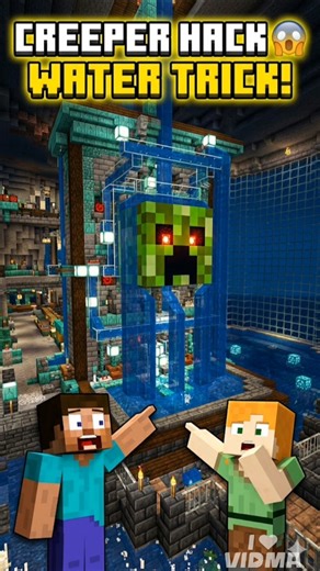 “INSANE Water Creeper Hack in Minecraft 😱💧 #minecraft #minecraftshorts