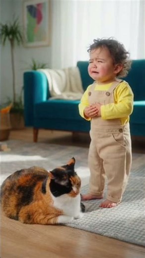 Angry cat and baby #cat #baby #socute #funny