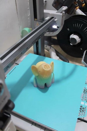 3D Print Timelapse: “Knitted Texture Elephant” 🐘🧶✨ | Cozy Decorative Model (Bambu Lab P2S/A1 Combo)