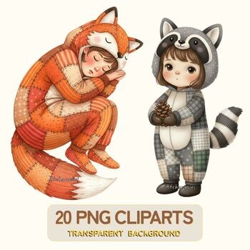 Forest Animal Costumes PNG • 20 Digital Clipart Files • Transparent Background