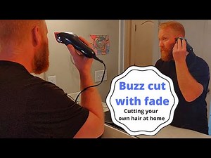Buzz cut with fade and beard trim for men (get your SWAG on at home!)