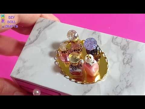 How To Make Miniature Perfume Bottles With Beads 💎 (DIY Doll Crafts)