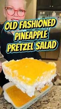 Is it a SALAD or a DESSERT?! Pineapple Pretzel Salad