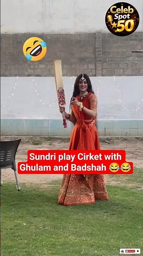Sundari playing cricket with Bashah and Ghulam | Ghulam bashah sundari Episode 28 29 30 31#shorts