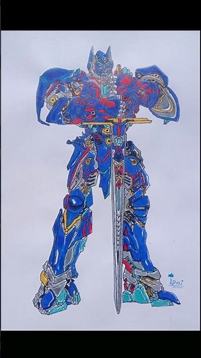 Drawing Optimus Prime - From Sketch to Epic Final Detail 🎨🤖 #animeart
