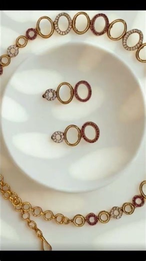 Elegant Ruby & White Stone Necklace Set ✨ | Just ₹499