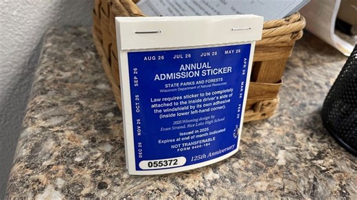 New-look vehicle admission stickers for sale at High Cliff State Park