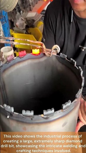 The process of welding a diamond drill bit