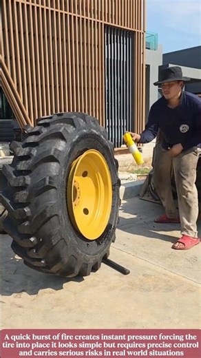 One spark instantly seals the tire with explosive force