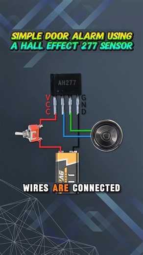 Simple Door Alarm Using a Hall Effect Sensor... Diy Electronics Projects... . Follow for more like this. Like❣️ comments📋 Share📤 Keep Supporting 🤝 #halleffect #stem #hallsensor #diyelectronics #electronicstesting