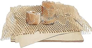 Honeycomb Packing Paper, 50 Pack 12” x 16” Wrapping Paper Sheets Eco Friendly Packing Paper for Moving Recyclable Honeycomb Paper Moving Supplies Bubble Paper