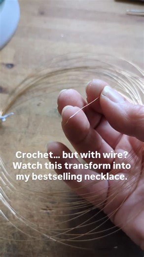 I’m crocheting wire into one of my bestselling necklaces — yes, if you’re new here I crochet with wire! This piece is created stitch by stitch using fine silver or gold filled wire to form a unique, lightweight wire-crochet necklace. If you love artisan jewellery, wearable art, and pieces that feel truly one-of-a-kind, I’m so pleased you’ve found me. ✨ Follow along to see more wire crochet creations Alba x #wirecrochetjewellery #handmadewirejewellery #artisanjewellery #wirecrochetnecklace #weara