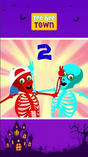 3 Crazy Skeletons Dancing At Midnight #halloween #skeletons #scaryrhymesforkids #shortsfeed
