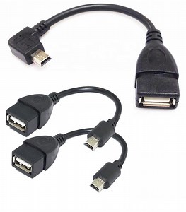 [Hot Item] Angle Mini USB OTG Cable for Digital Cameras USB a Female to Mini USB B 5 Pin Male Adapter Cable