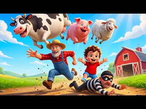 Old MacDonald: Animals Stolen! 🚨 Funny Chase & Sky Rescue 🐄🐷🐑 | 3D Cartoon for Kids