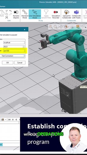 Dive into the VRC connection between Siemens Process Simulate and DENSO Wincaps III! 🤝 I’ll show you how to run native DENSO programs in real time, map I/Os from the backup, upload programs into the study, and send changes back to Wincaps—all synchronized via the Program Pointer. Perfect for virtual commissioning, rapid iteration, and clean vendor compliance. 🧠⚙️ What you’ll learn: ✅ Connect Process Simulate ↔️ DENSO Wincaps III ✅ Set up the VRC server & use the Program Pointer ✅ Live mirrorin