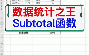 数据统计之王——Subtotal函数。