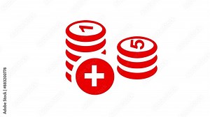 Add Money Icon and Symbol Animation on White background in 4K Video