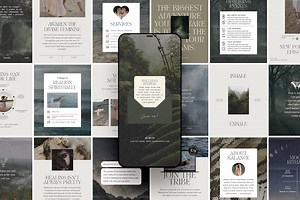 Spiritual Coach Instagram Templates, Holistic Wellness Coaching Instagram Posts & Stories, Mystical Muted Earthy Social Media Content Bundle - Etsy