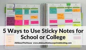 Planner organization: 5 Ways to use sticky notes for school or college