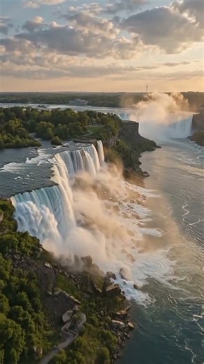Niagara Falls at Sunset 🌅🌊 | Breathtaking 4K Nature #shorts