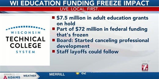 Federal funding freeze impacting Wisconsin technical colleges