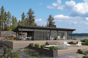 Con terraza cubierta y sauna finlandesa, esta mini casa de madera de estilo escandinavo cuesta 35000 euros