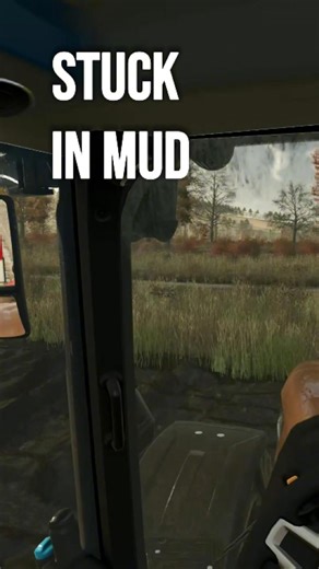 Tractor Gets Stuck in Mud | In-Cab POV | FS25 Shorts