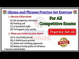 Most Important Idioms and Phrases | Idioms and Phrases for all competitive exams | Practice Set-03