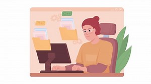 Programación de estudios aislados animados. Aprendiendo idiomas de codificación. Grabación de vídeo HD de 2D plano con canal alfa. Animación colorida sobre fondo transparente para sitio web, medios sociales