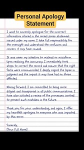 Personal Apology Statement #apology #personalapology | English Class